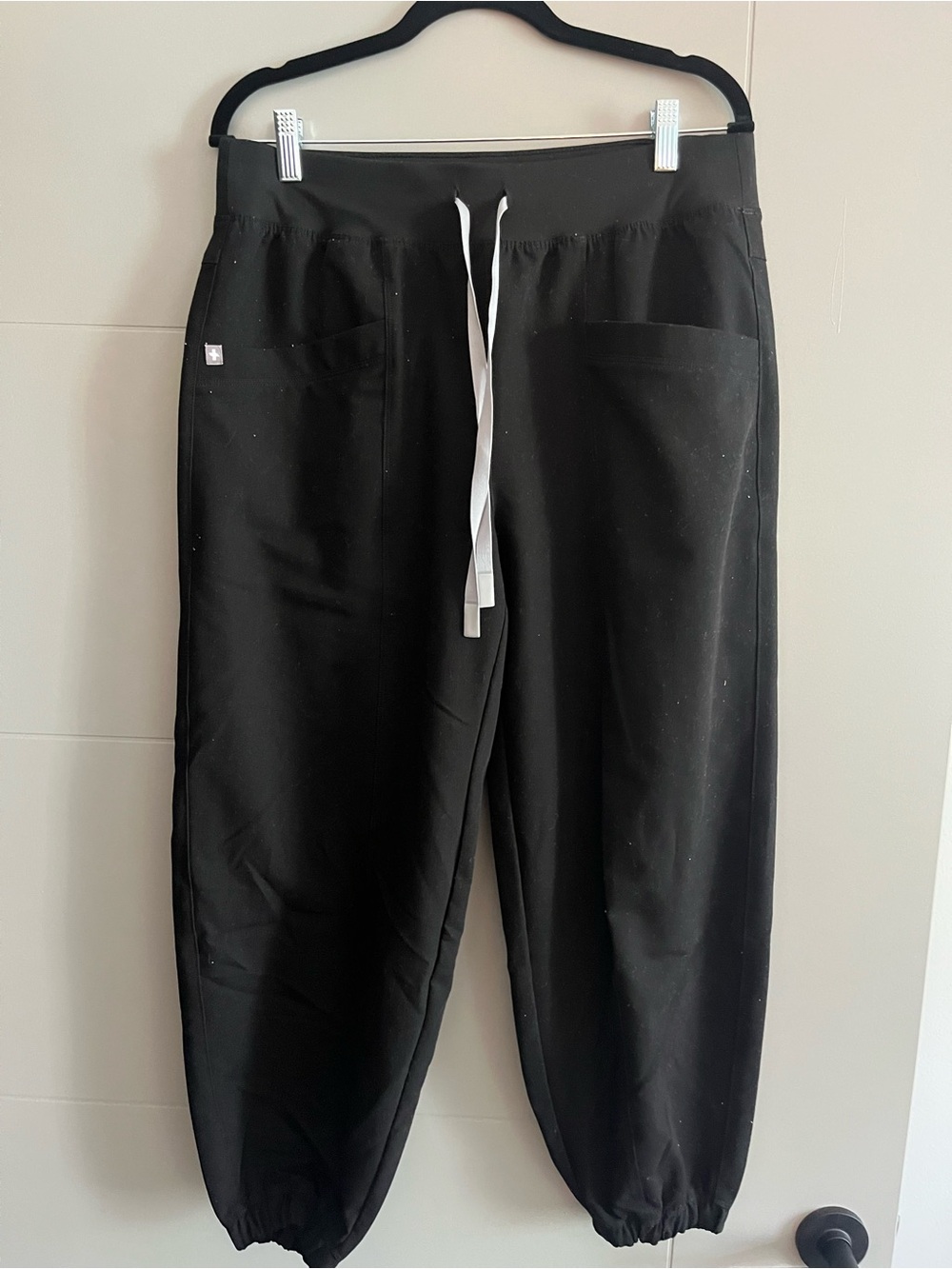 Figs • Black Jogger Pants with White Drawstring